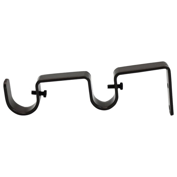 Urbanest Double Curtain Rod Bracket 1" and 3/4" Rod, Bronze, Set of 2