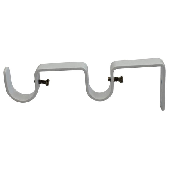Urbanest Double Curtain Rod Bracket 1" and 3/4" Rod, Glossy White