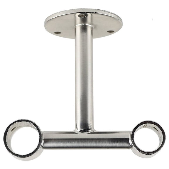 Urbanest Double Curtain Rod Bracket – Non-Adjustable Ceiling Mount Drapery Hardware for 1" and 3/4" Curtain Rods, Heavy-Duty Metal, Nickel