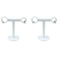 thumbnail image 1 of Urbanest Double Curtain Rod Bracket – Non-Adjustable Ceiling Mount Drapery Hardware for 3/4" and 5/8" Curtain Rods, Heavy-Duty Metal, Glossy White, 1 of 1
