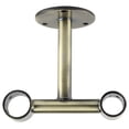 thumbnail image 1 of Urbanest Double Curtain Rod Bracket – Non-Adjustable Wall&Ceiling Mount Drapery Hardware for 1" and 5/8" Curtain Rods, Heavy-Duty Metal, Antique Brass, 1 of 1