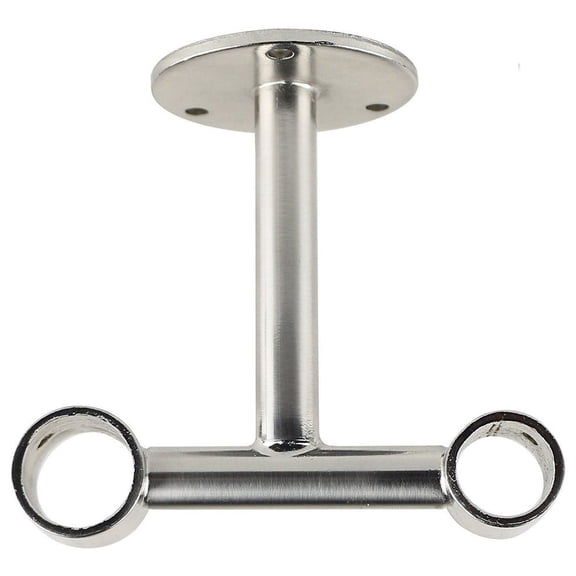 Urbanest Double Curtain Rod Bracket – Non-Adjustable Wall&Ceiling Mount Drapery Hardware for 1" and 5/8" Curtain Rods, Heavy-Duty Metal, Nickel
