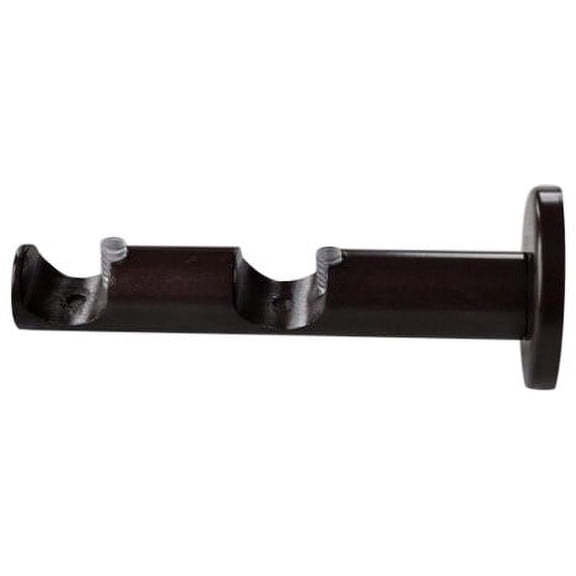 Urbanest Double Curtain Rod Bracket – Non-Adjustable Wall Mount Drapery Hardware for 3/4" and 3/4" Curtain Rods, Heavy-Duty Metal, Bronze