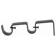 thumbnail image 1 of Urbanest Double Curtain Rod Bracket – Non-Adjustable Wall Mount Drapery Hardware for 3/4" and 1" Curtain Rods, Heavy-Duty Metal, Black, 1 of 2