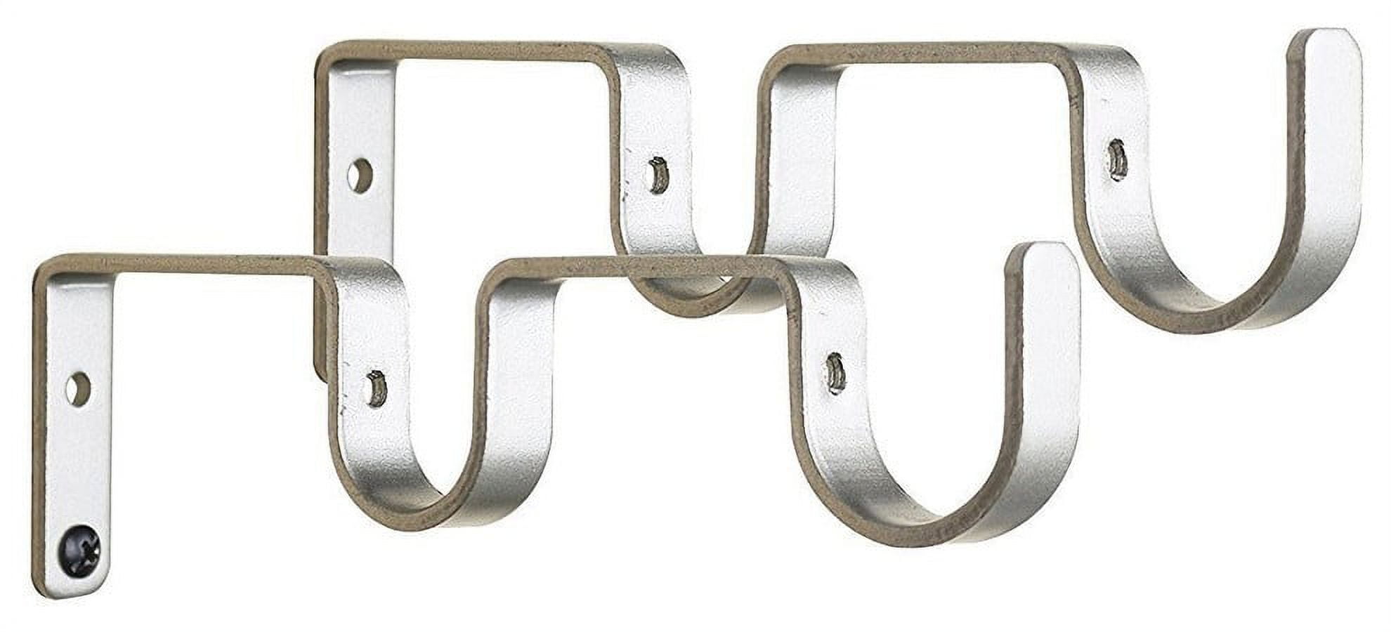 Urbanest Double Curtain Rod Bracket for 1" and 3/4" Rod, Pewter, Set of