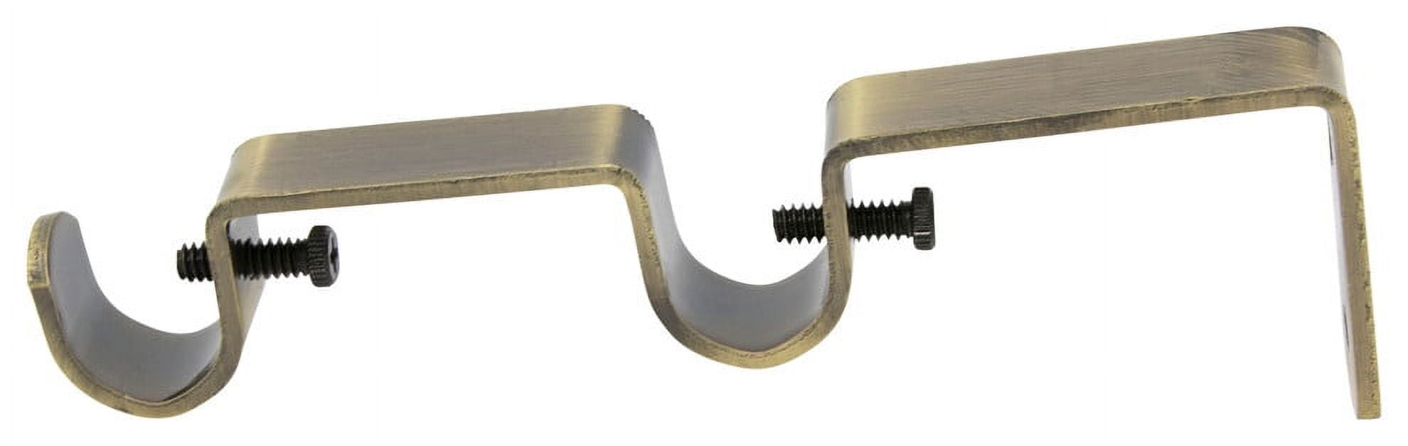 Urbanest Double Rod Bracket, 1/2" and 5/8" Rods, Antique Brass