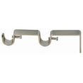 thumbnail image 1 of Urbanest Double Curtain Rod Bracket – Non-Adjustable Wall Mount Drapery Hardware for 1/2" and 5/8" Curtain Rods, Heavy-Duty Metal, Brushed Steel, 1 of 1
