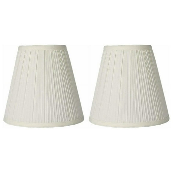 Urbanest Eggshell Mushroom Pleated Lamp Shades, Set of 2, 5x9x8.5"