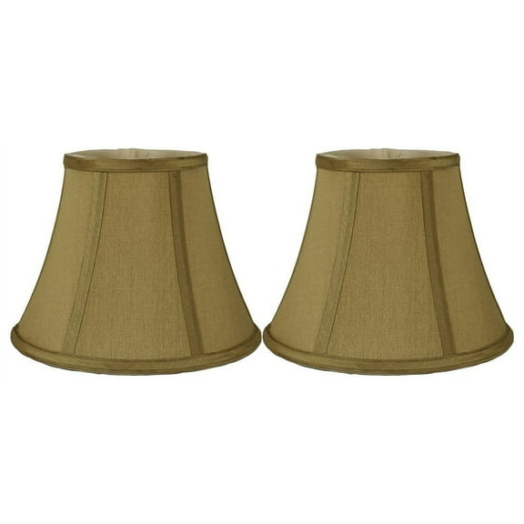 Urbanest Faux Silk Bell Lamp Shade, 5x9x7", Gold, Set of 2