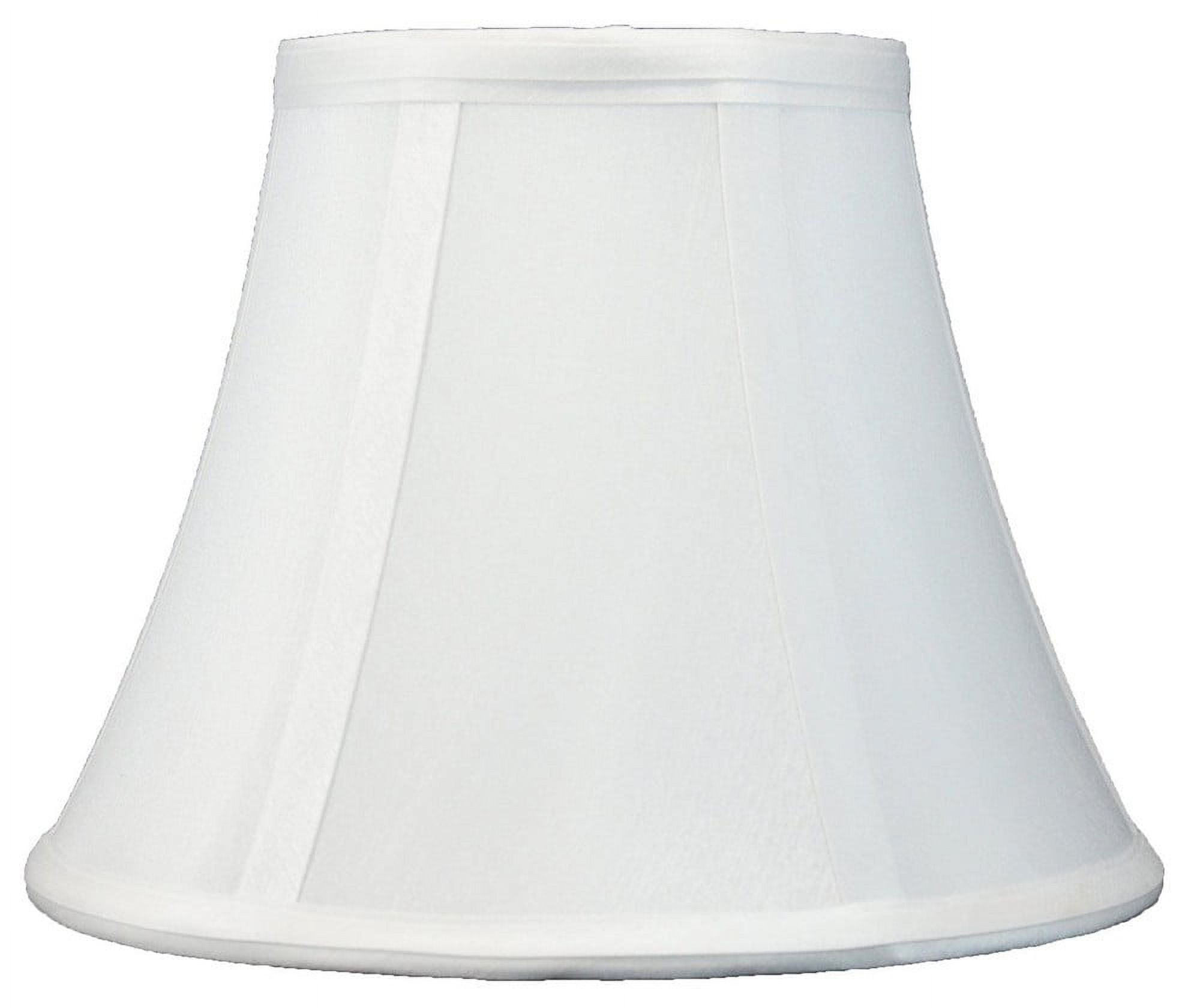Off-White Faux Silk Bell Lamp Shade with Nickel Fitter
