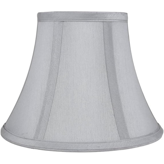 Urbanest Softback Faux Silk Bell Lamp Shade – 5" Top x 9" Bottom x 7" Slant Height – Silver Lamp Shade – Classic Softback Lampshade for Table Lamp, Wall Lamp & Accent Lighting - 1 Piece