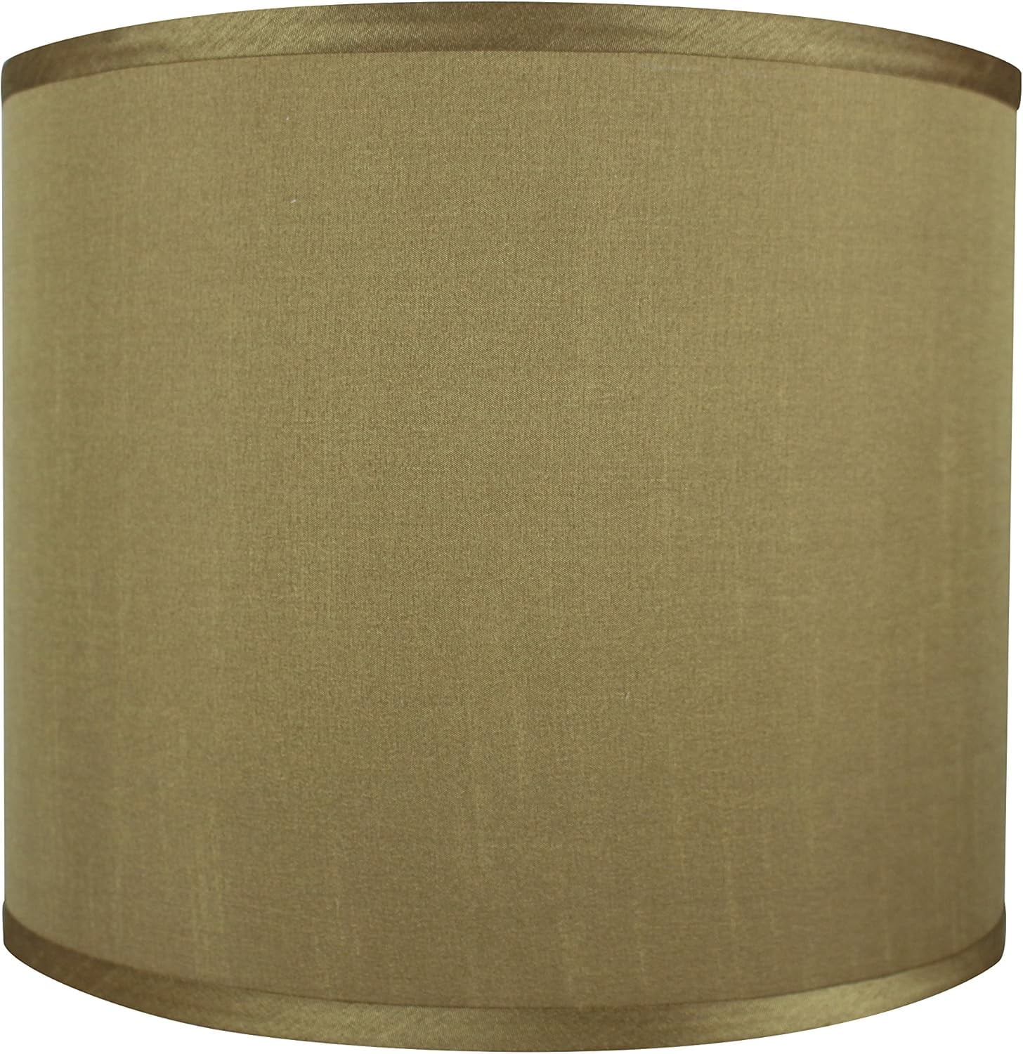 Urbanest Hardback Faux Silk Perfect Drum Lampshade – 12" Top x 12" Bottom x 10" Height –Gold Tone –Spider Fitter- Classic Lampshade for Table Lamps, Floor Lamps & Accent Lighting- 1 Piece