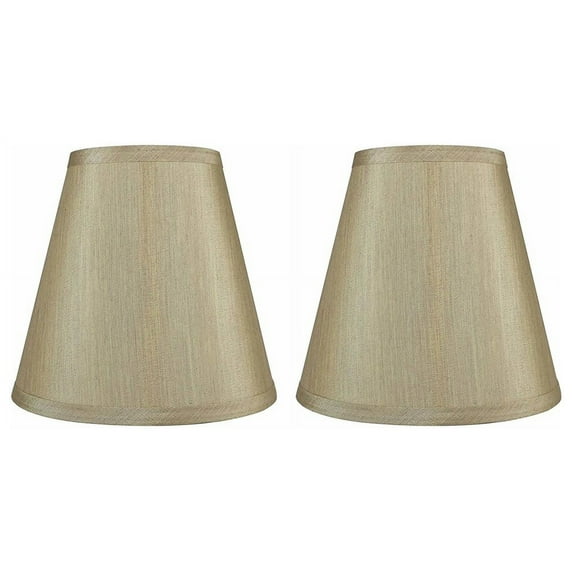 Urbanest Faux Silk Empire Lamp Shade 5x9x8.5", Tan, Set of 2