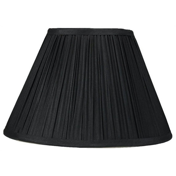 Urbanest Faux Silk Mushroom Pleated Lamp Shade, 8x16x10", Black
