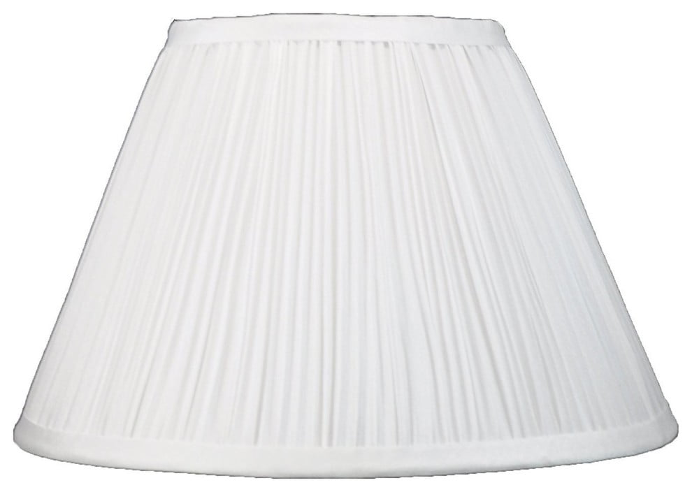 Off-White Faux Silk Mushroom Pleated Lamp Shade, 16x10 inches