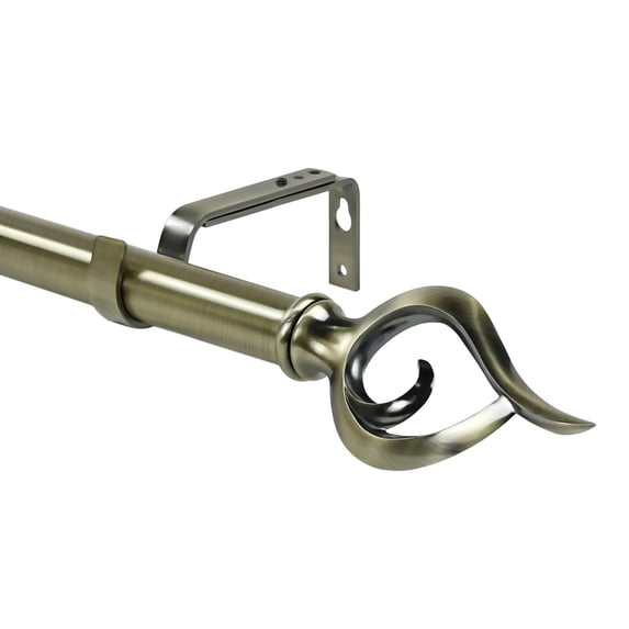 Urbanest Flame Single Curtain Rod and Hardware Set