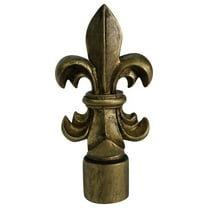 Urbanest Fleur de Lis Lamp Finial, 3" Tall, Antique Gold, Single