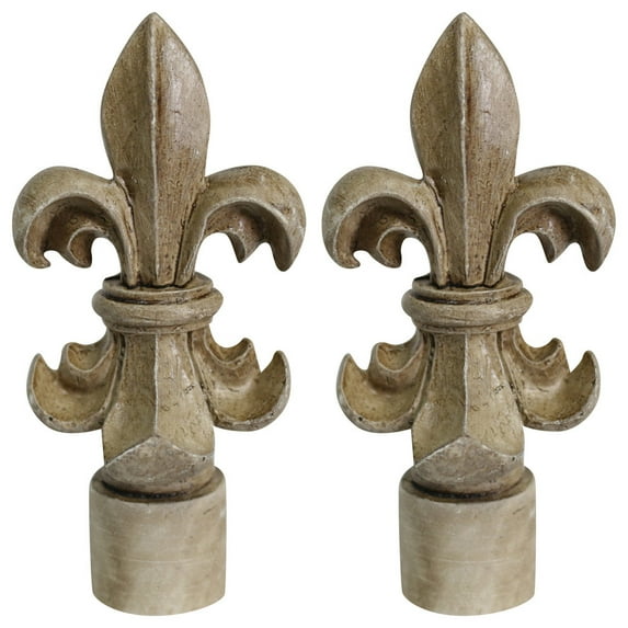 Urbanest Fleur de Lis Lamp Finial, 3" Tall, Cottage, Set of 2