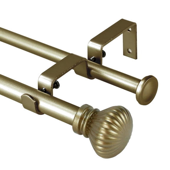 Urbanest Fluted Ball Adjustable Double Curtain Rod Set