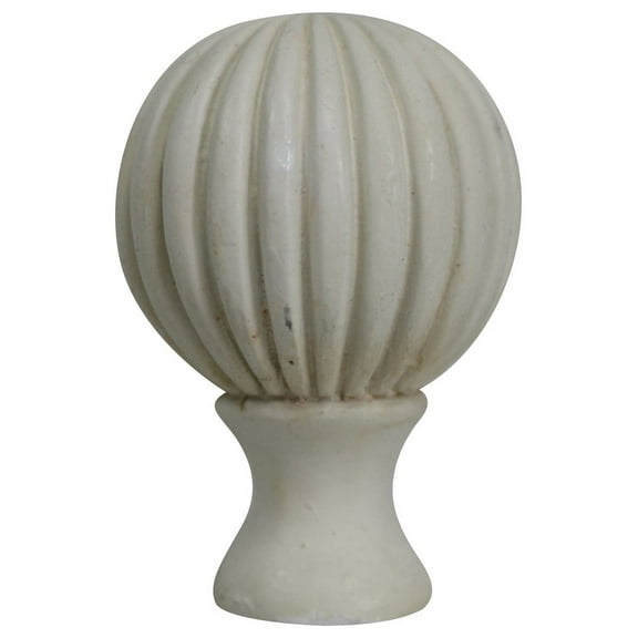 Urbanest Fluted Ball Lamp Finial, 2 1/8" Tall, Antique White, Single