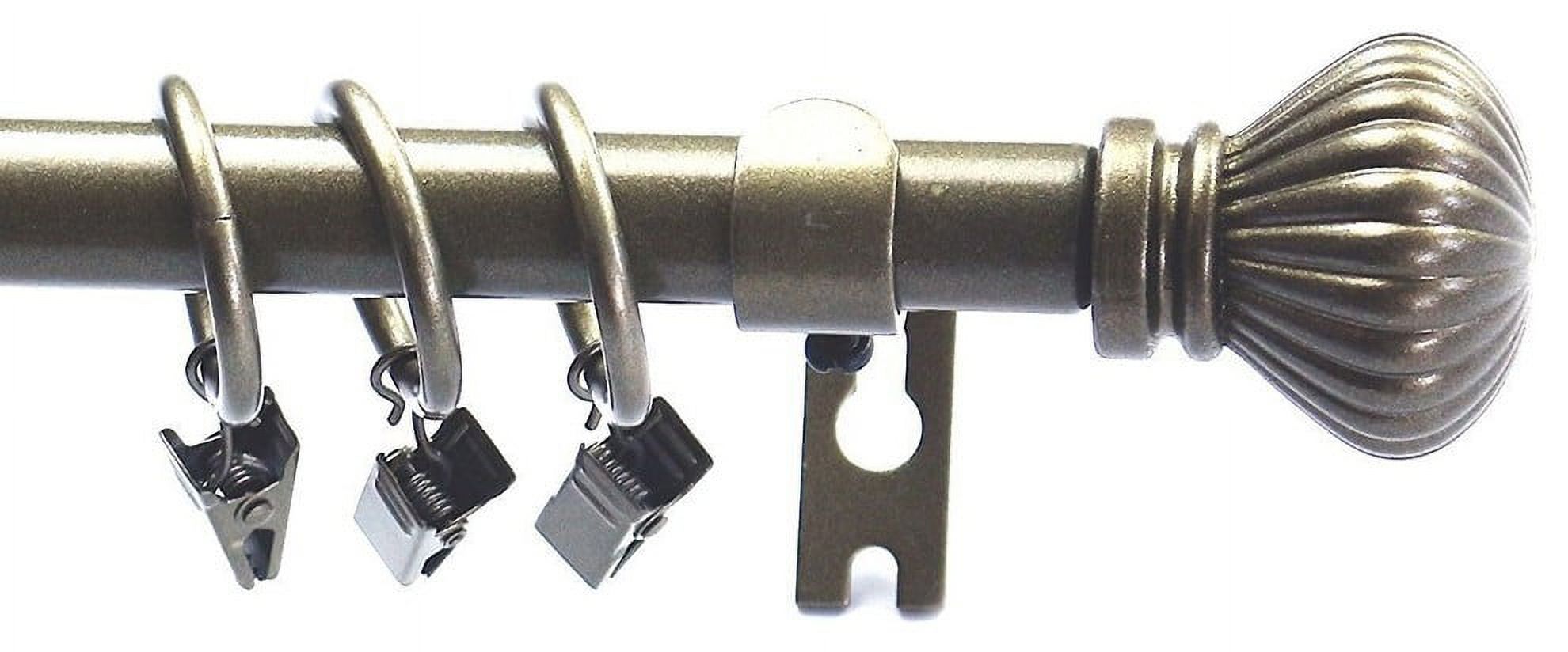 Urbanest Fluted Ball Single Curtain Rod Set, 5/8", 2848", Antique Gold