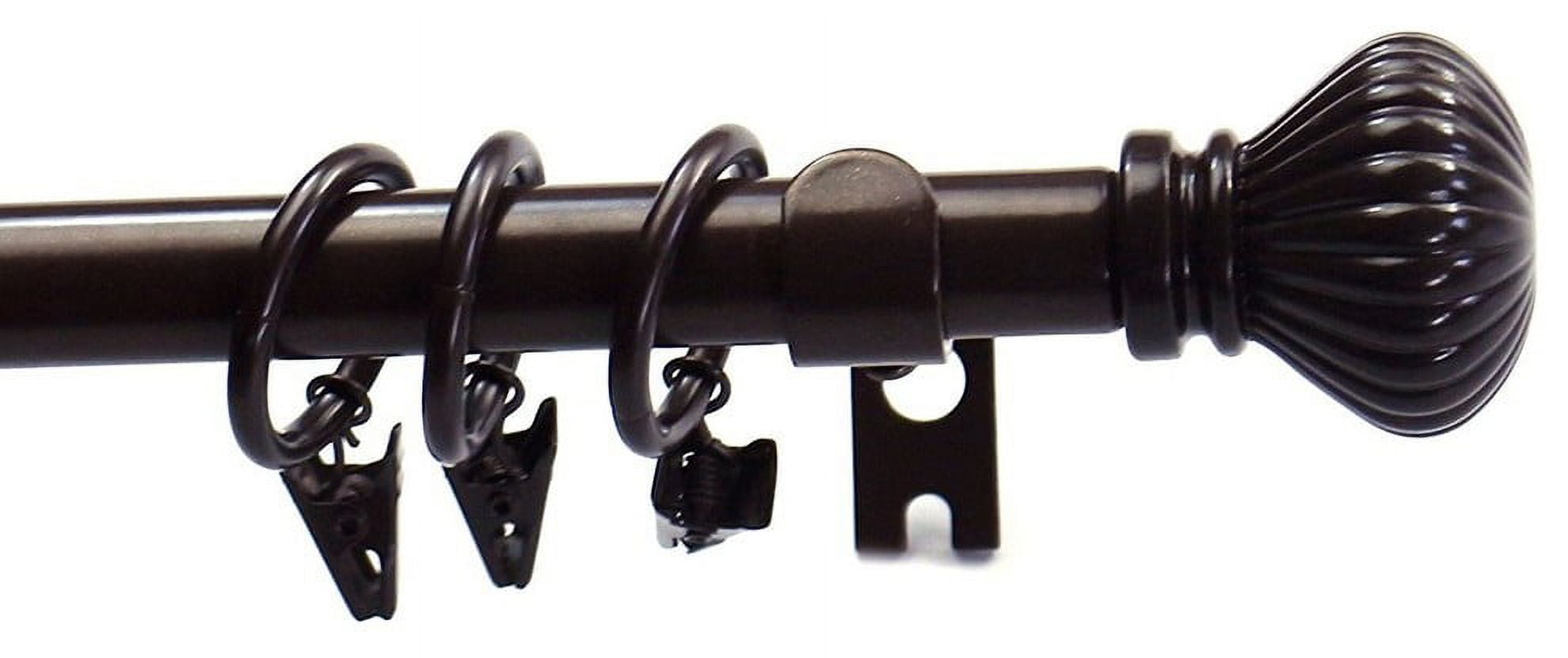 Urbanest Fluted Ball Single Curtain Rod Set, 5/8", 48"84", Bronze