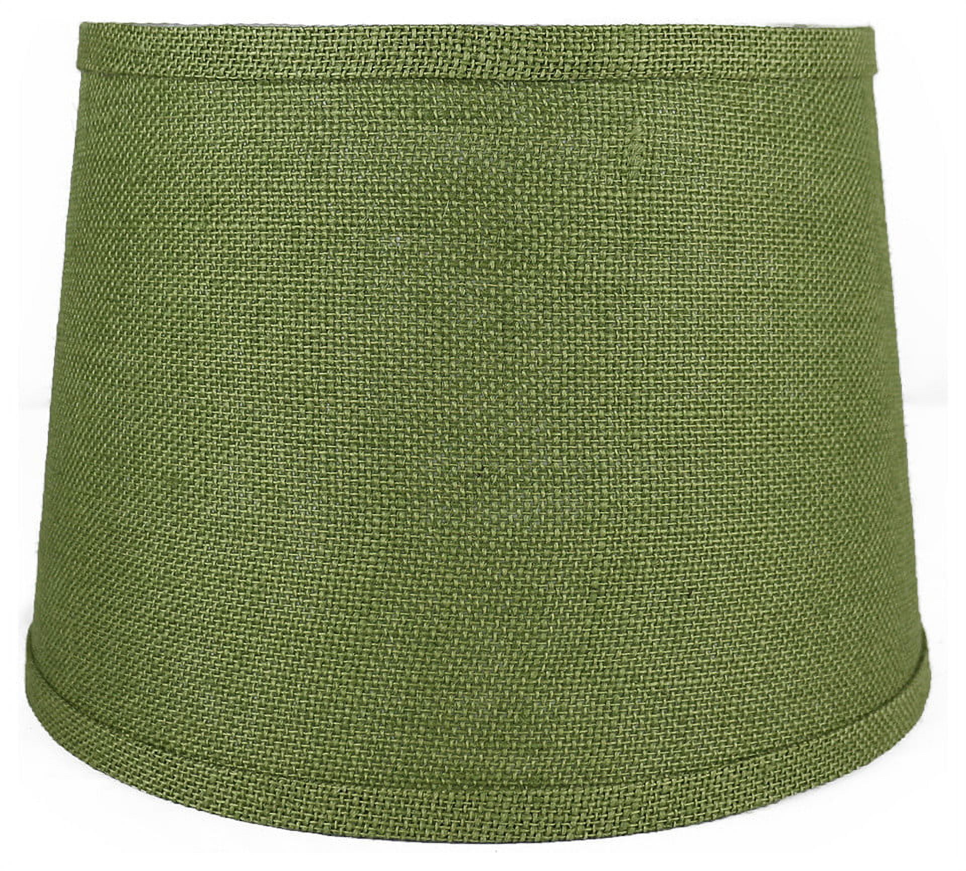 Khaki Green Burlap Drum Lampshade with Nickel Fitter