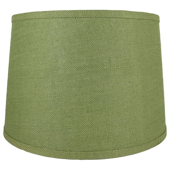 Urbanest French Drum Burlap Lampshade, 14"x16"x11", Khaki Green