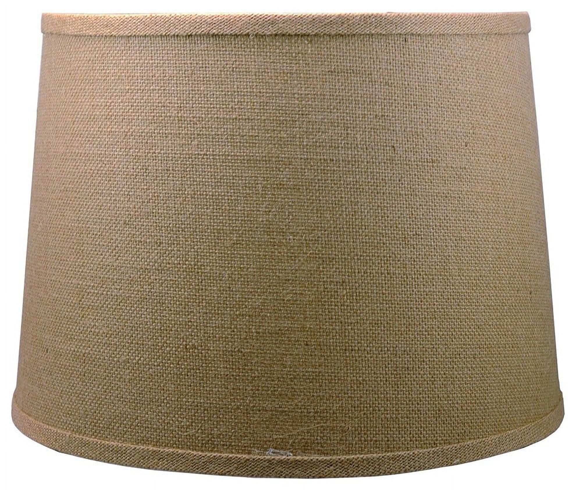 Natural Burlap Drum Lampshade with Nickel Spider Fitter, 16-inch