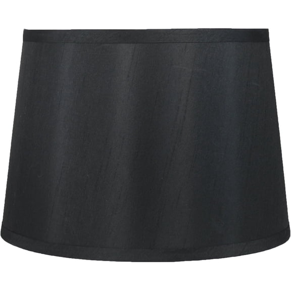 Urbanest Hardback Faux Silk French Drum Lampshade – 10" Top x 12" Bottom x 8.5" Slant Height – Black Tone – Spider Fitter- Classic Lampshade for Table Lamps, Floor Lamps & Accent Lighting- 1 Piece