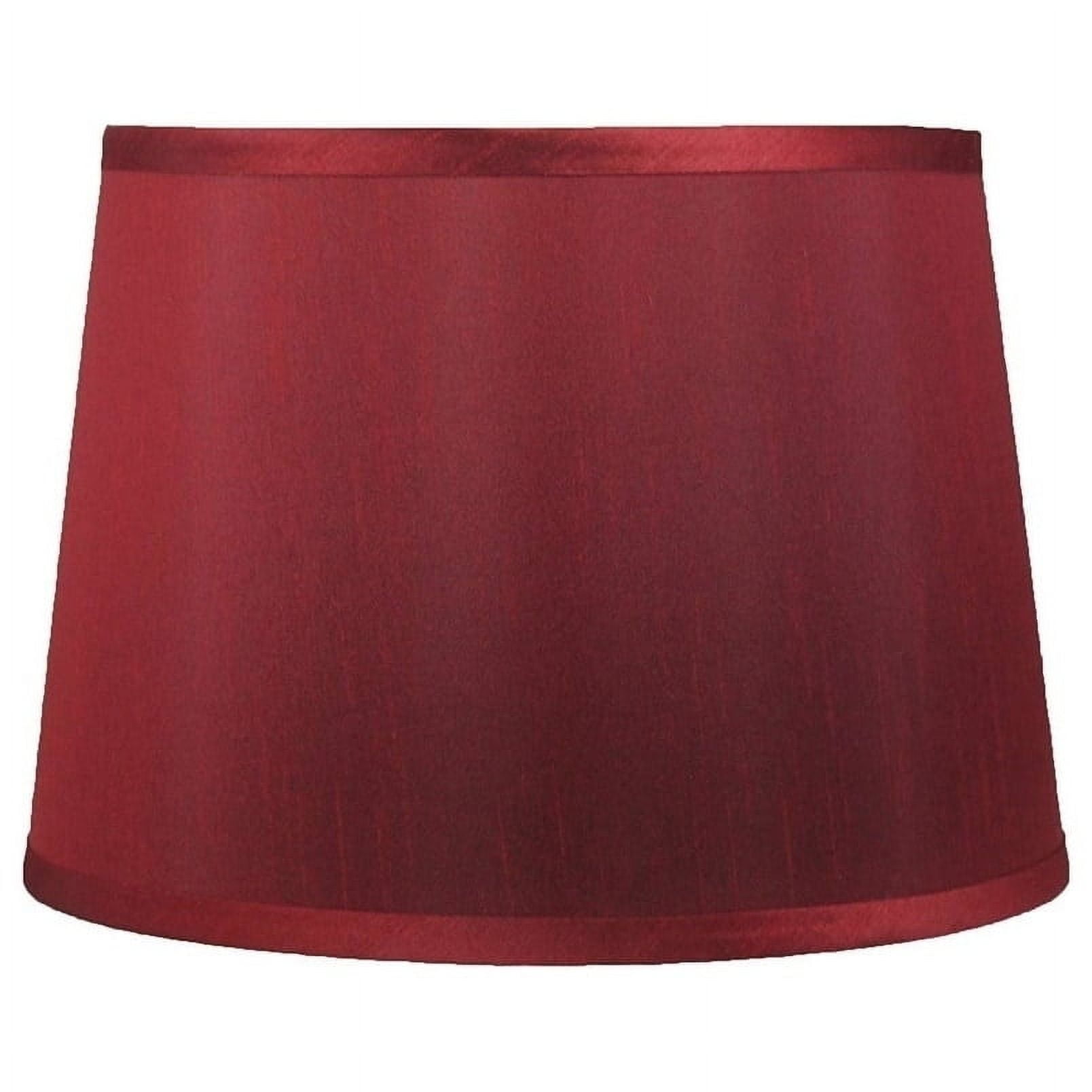Burgundy Faux Silk French Drum Lampshade, 14-inch