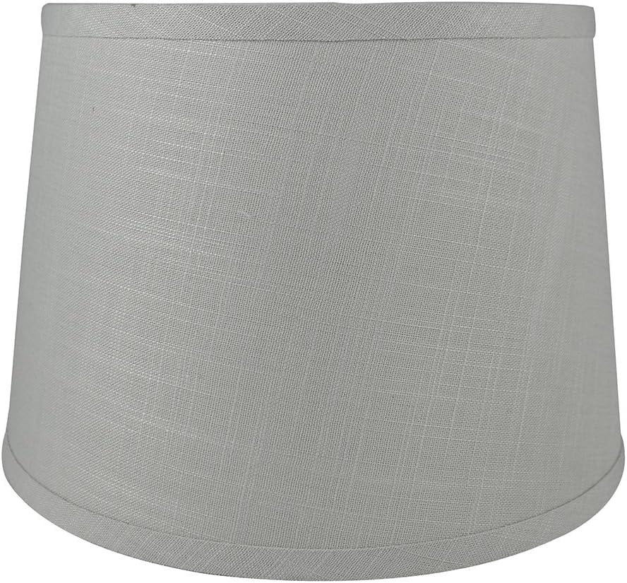Urbanest Hardback Linen French Drum Lampshade – 10" Top x 12" Bottom x 8.5" Slant Height – Light Gray Tone –Spider Fitter- Classic Lampshade for Table Lamps, Floor Lamps & Accent Lighting- 1 Piece