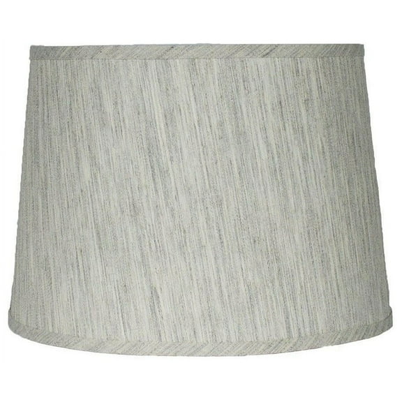 Urbanest French Drum Lamp Shade, Textured Flax Linen, 12x14x10", Gray