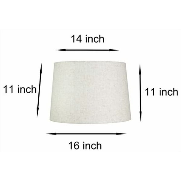 Urbanest French Drum Lampshade, 14-inch By 16-inch By 11-inch, Spider-washer Fitter (Cottage)