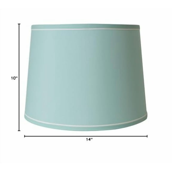 G3C9738LUrbanest French Drum with White Trim 12x14x10" Lampshade, Teal