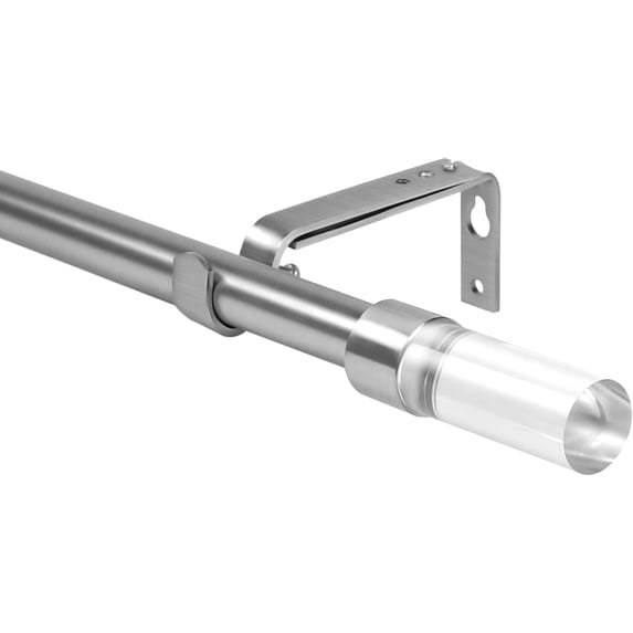 Urbanest Adjustable Single Curtain Rod Set Glacia Tube Finials – 3/4-Inch Diameter, With Brushed Steel Rod, 28–48 Inches