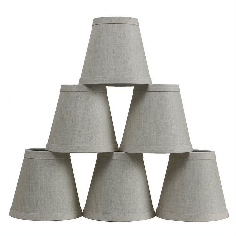 Oatmeal Linen Empire Clip-On Chandelier Lamp Shades, Set of 6