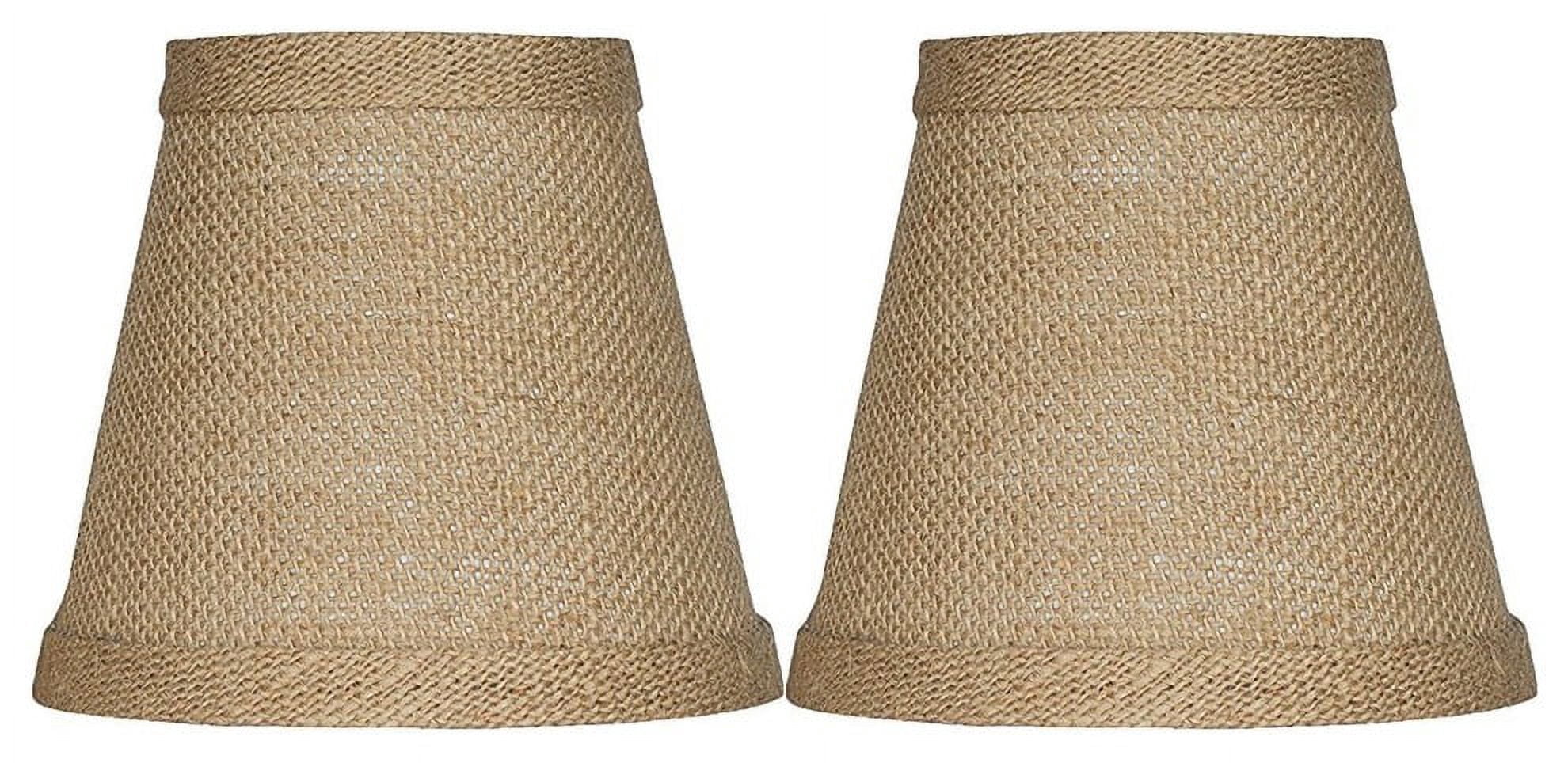 Urbanest Burlap Chandelier Empire Clip-on Shade, 3″ Top × 5″ Bottom × 4.5″ Slant Height – Replacement Lamp Shades for Chandelier, Pendant Light, Wall Sconce & Small Table Lamp, 2-Piece, Burlap