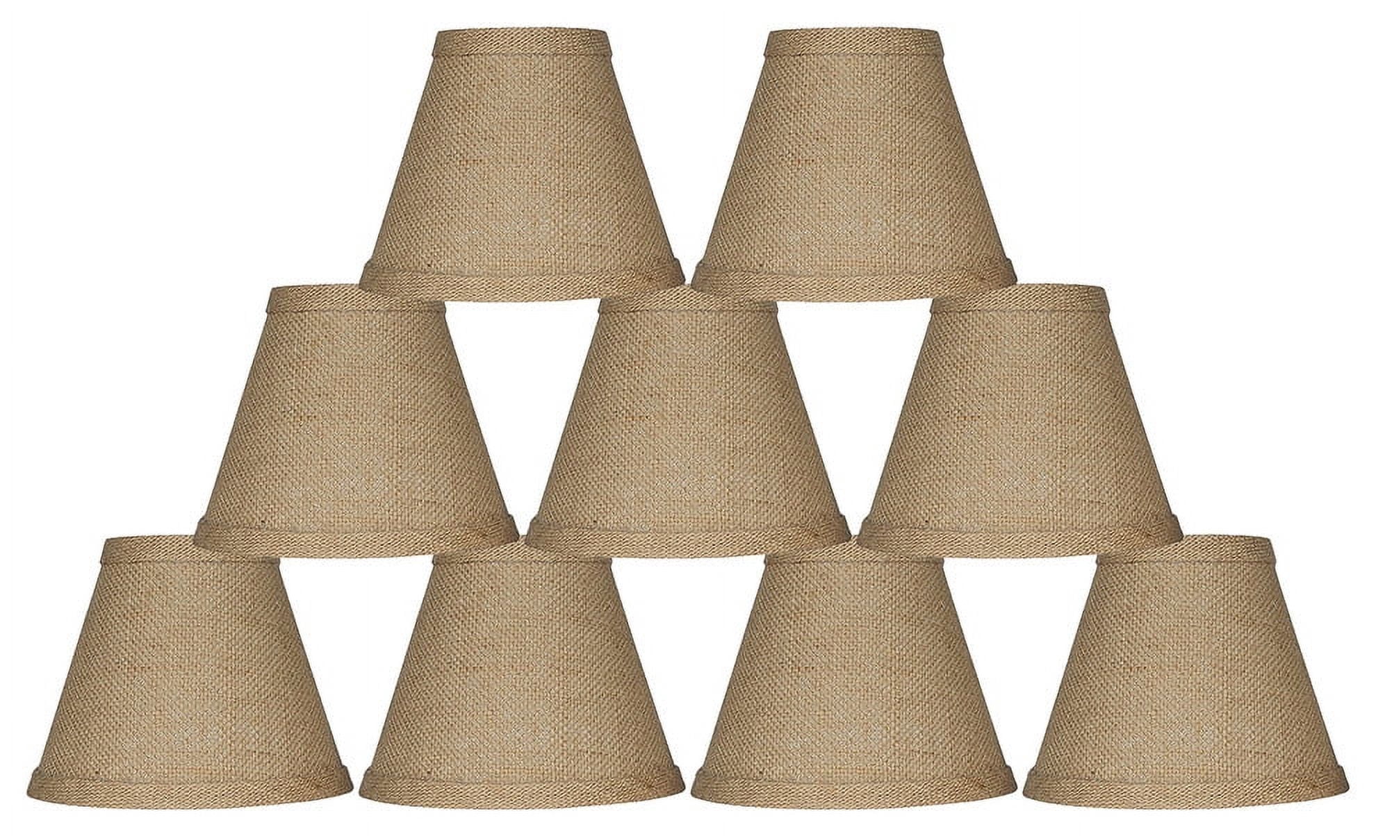 Urbanest Burlap Chandelier Clip-on Shade, 3″ Top × 6″ Bottom × 5″ Slant Height – Replacement Lamp Shades for Chandelier, Pendant Light, Wall Sconce & Small Table Lamp, 9-Piece, Natural