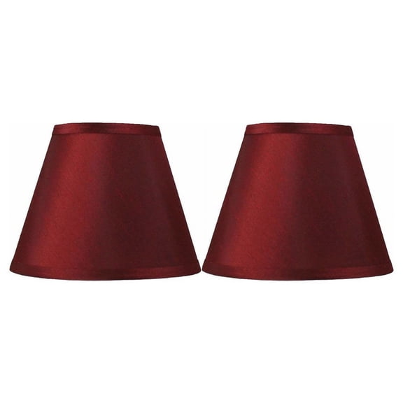 Urbanest Hardback Faux Silk Coolie Lamp Shade, 5x9x7", Burgundy, Set of 2
