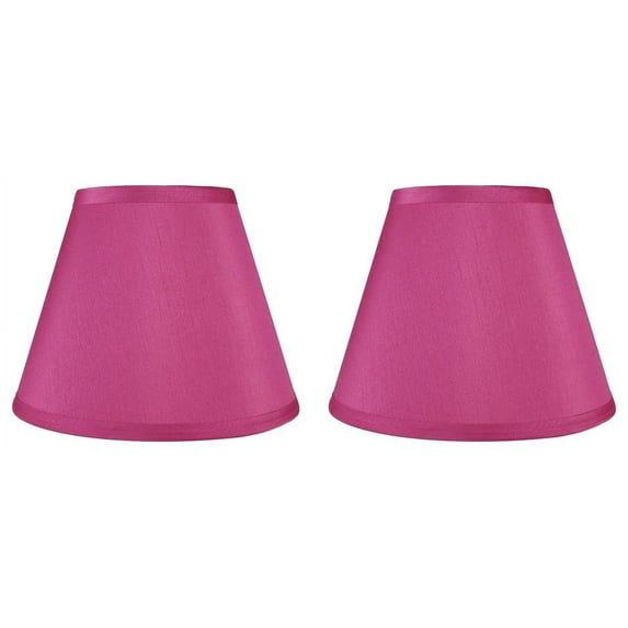 Urbanest Hardback Faux Silk Coolie Lamp Shade, 5x9x7", Fuchsia, Set of 2