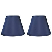 Urbanest Hardback Faux Silk Coolie Lamp Shade, 5x9x7", Navy Blue, Set of 2