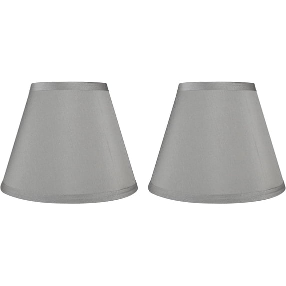 Urbanest Hardback Faux Silk Coolie Lamp Shade – 5" Top x 9" Bottom x 7" Slant Height – Silver Coolie Lamp Shade – Classic Hardback Lampshade for Table Lamp, Wall Lamp & Accent Lighting - 1 Piece