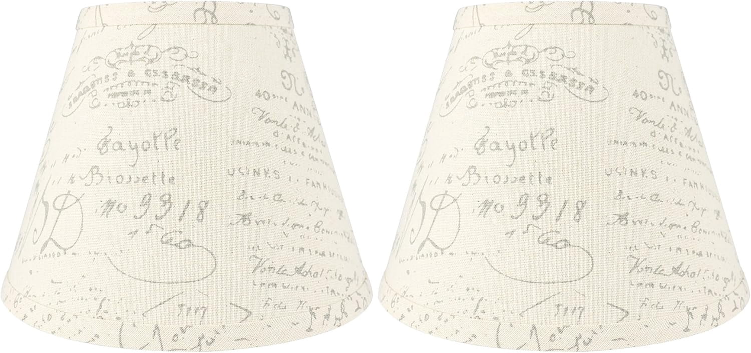 Urbanest Hardback Linen Coolie Lamp Shade – 5" Top x 9" Bottom x 7" Slant Height – French in Gray Coolie Lamp Shade – Classic Hardback Lampshade for Table Lamp, Wall Lamp & Accent Lighting - 2 Pieces