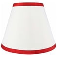 thumbnail image 1 of Urbanest Hardback Silk Coolie Shade, 5x9x7", Off White With Red Trim, 1 of 1