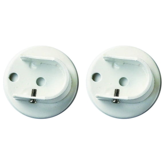 Urbanest Inside Mount Brackets for 1 1/8"-1 1/4" Rods, Glossy White, Set of 2