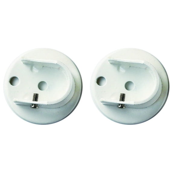 Urbanest Inside Mount Brackets for 7/8"-1" Rods, Glossy White, Set of 2