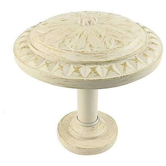 Urbanest Medallion Curtain Holdback – Elegant Drapery Tieback, Farmhouse Drapery Hardware for Stylish Window Treatments, 1 Piece, Gilded French White