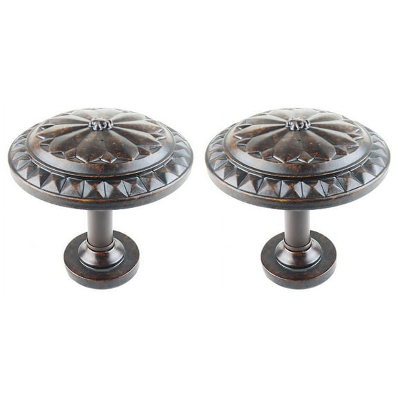 Urbanest Medallion Curtain Holdback – Elegant Drapery Tieback, Farmhouse Drapery Hardware for Stylish Window Treatments, 1 Piece, Mahogany