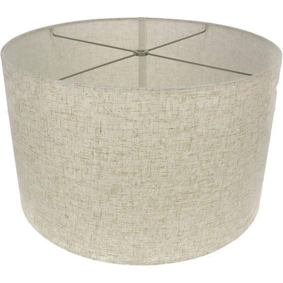 Urbanest Linen Drum Lamp Shade, 16-inch by 16-inch by 10-inch, Cottage, Spider-fitter